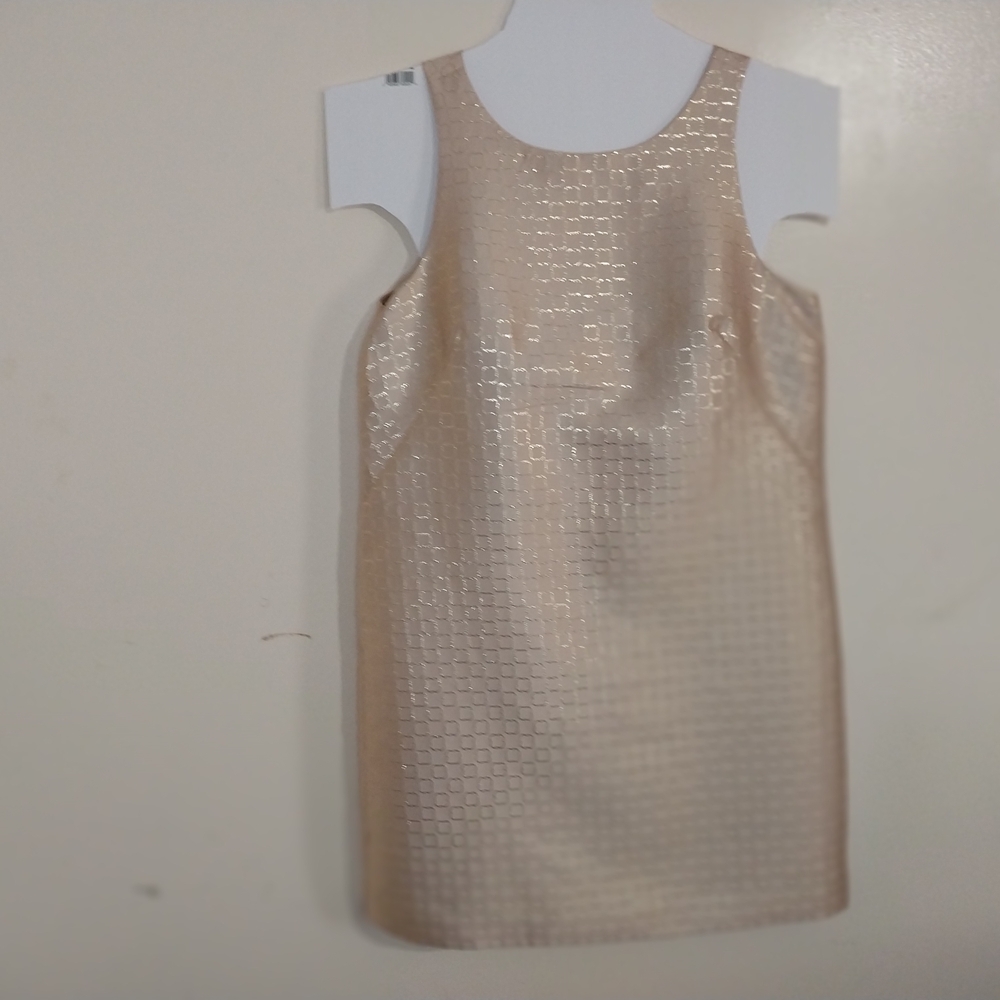 ANN TAYLOR Cockteil Mini Dress Soft Beige Golden Fabric